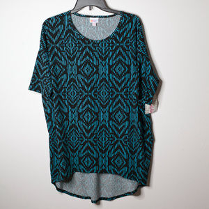 LuLaRoe Black & Blue Irma Top S